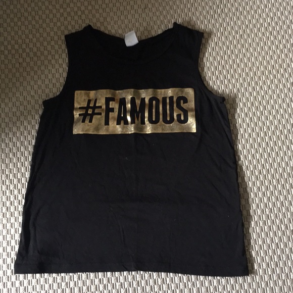 Black and Gold "FAMOUS" Tank - Picture 1 of 1